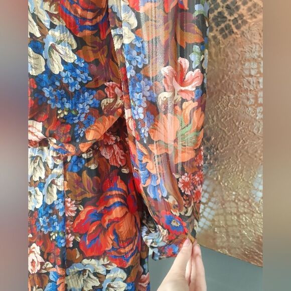 Zara Nwot Floral Chiffon Mini Dress - Picture 6 of 16